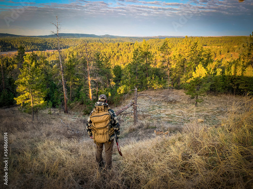 Man turkey hunting in Montana