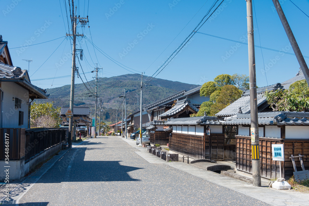 Beautiful scenic view from Ochiai-juku on Nakasendo in Nakatsugawa, Gifu, Japan. Nakasendo is famous ancient road.