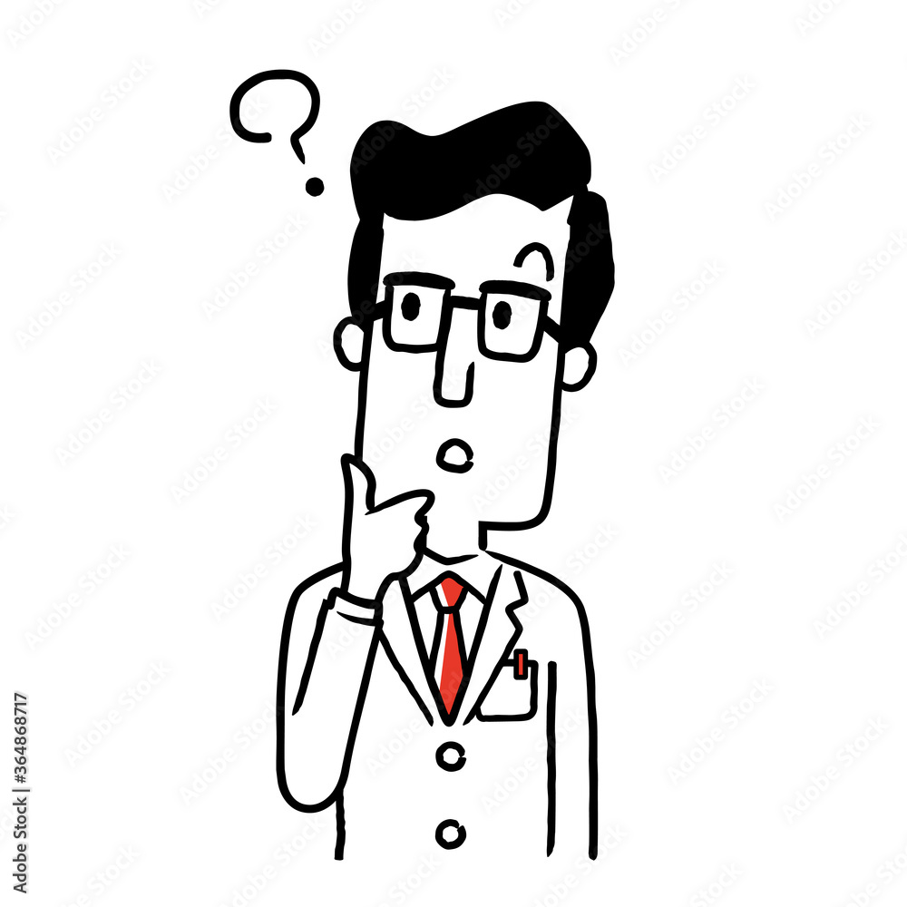 Vector material: thinking, questioning, male doctor Vector material: thinking, questioning, male doctor