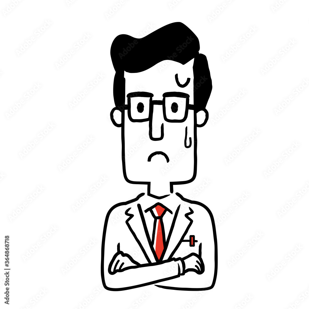 Vector material: male doctor with a troubled expression