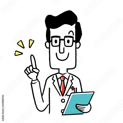 Vector material: smiling male doctor