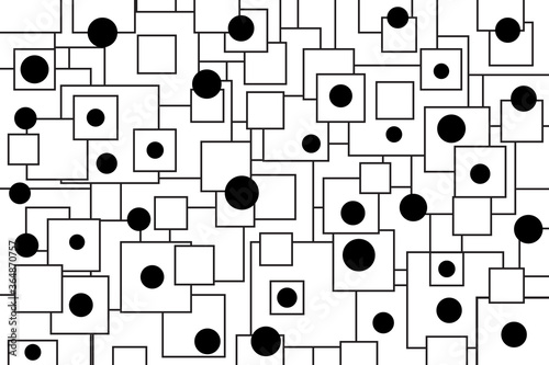 Circles and sqares shapes background.