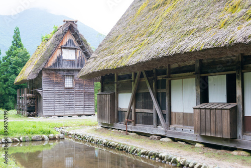 Gasshozukuri Minkaen Outdoor Museum in Shirakawago, Gifu, Japan. a famous historic site. photo