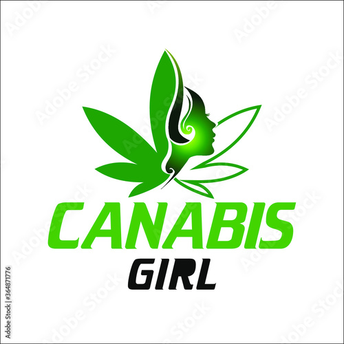  Cannabis women Agriculture Organic Illustration Vector Graphic logo desaign 