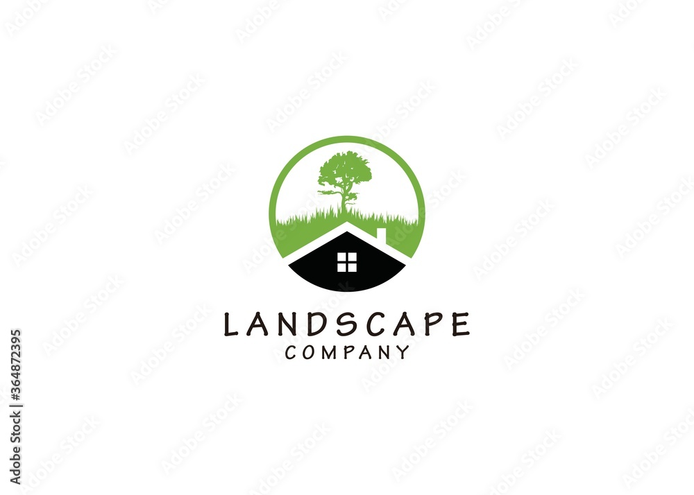 simple icon black house isolated grass and tree Logo Template Design inspiration simple icon black house isolated grass and tree Logo Template Design inspiration