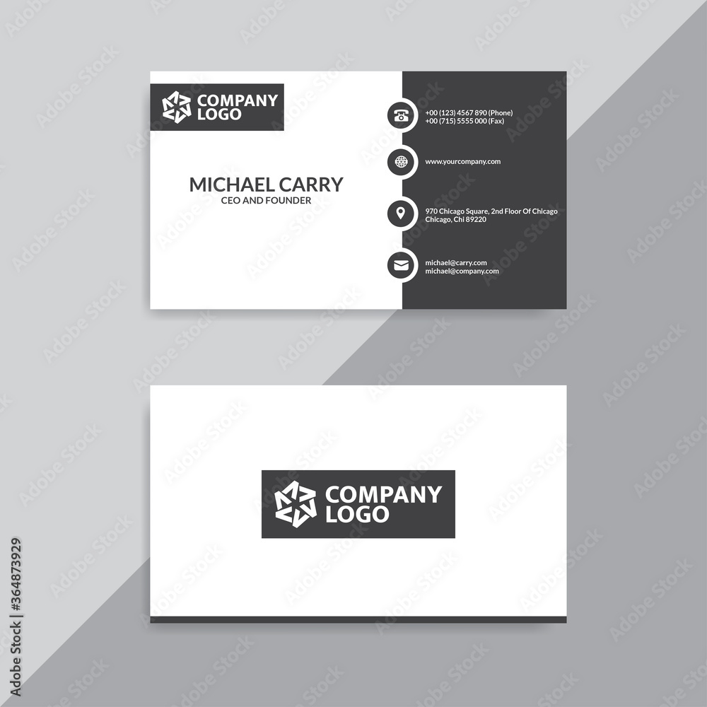 Simple and Minimalist Design Business Card with logo Company Template Simple and Minimalist Design Business Card with logo Company Template