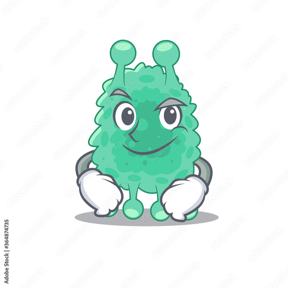 Fototapeta premium A cute arrogant caricature design of azotobacter vinelandii having confident gesture