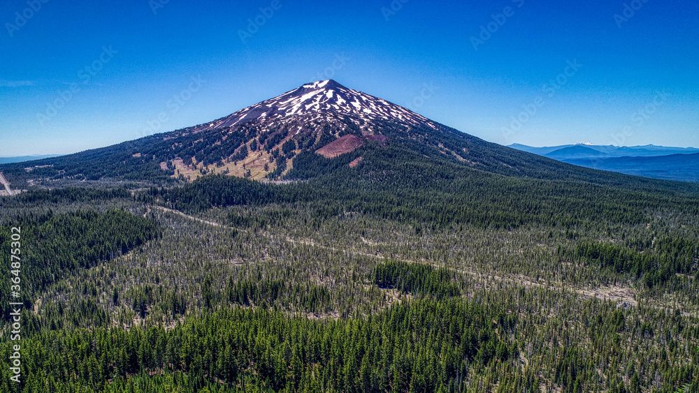 Aerial view of Mount Bachelor near Bend, Oregon.