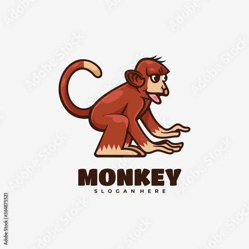 Wallpaper Mural Vector Logo Illustration Monkey Simple Mascot Style. Torontodigital.ca