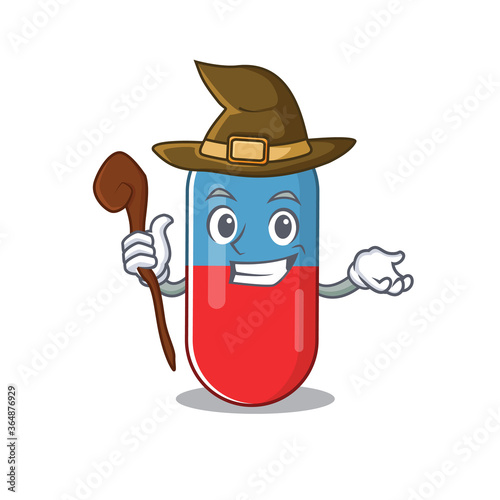 sneaky witch pills drug cartoon character design