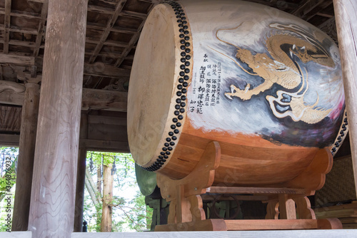 Suwa-taisha (Suwa Grand Shrine) Kamisha Honmiya in Suwa, Nagano Prefecture, Japan. Suwa Taisha shrine is one of the oldest shrine built in 6-7th century. photo