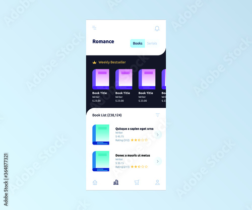 online book store mobile app template design