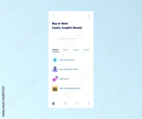 online book store mobile app template design