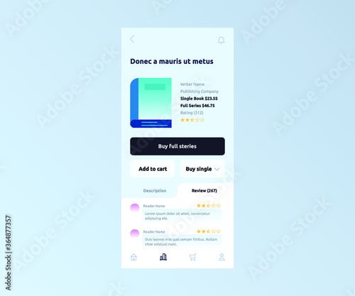 online book store mobile app template design