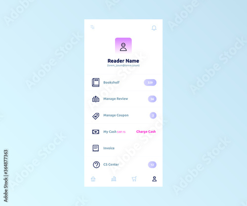 online book store mobile app template design