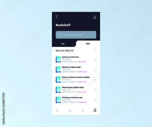online book store mobile app template design