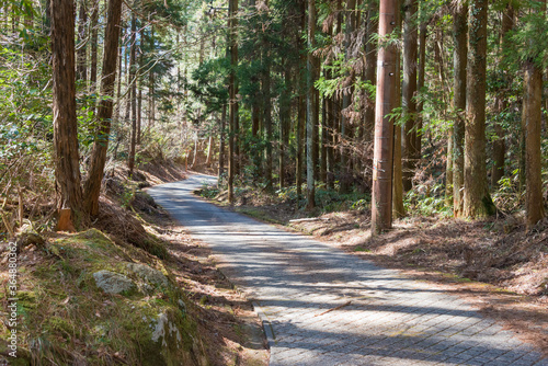 Beautiful scenic view from Between Nagiso Station and Tsumago-juku on Nakasendo in Nagiso  Nagano  Japan. Nakasendo is famous ancient road.