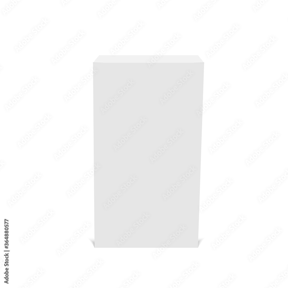 White rectangular package box mock up. Vector illustration White rectangular package box mock up. Vector illustration
