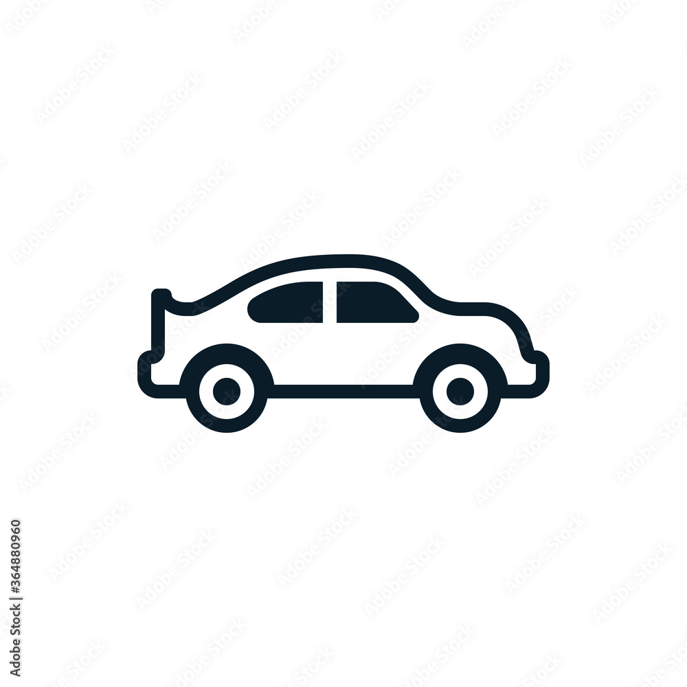 Car outline icons. Vector illustration. Editable stroke. Isolated icon suitable for web, infographics, interface and apps.
