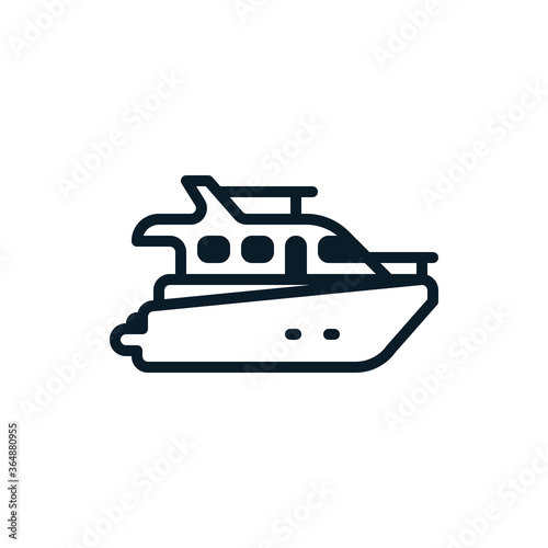 Yacht outline icons. Vector illustration. Editable stroke. Isolated icon suitable for web, infographics, interface and apps.