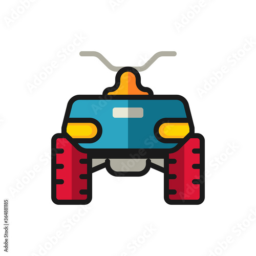 Quad bike filled outline icons. Vector illustration. Editable stroke. Isolated icon suitable for web, infographics, interface and apps.