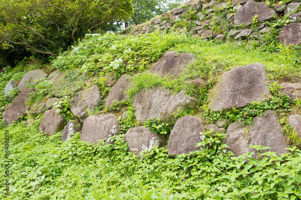 Remains of Hara castle in Shimabara, Nagasaki, Japan. It is part of the World Heritage Site - Hidden Christian Sites in the Nagasaki Region. Remains of Hara castle in Shimabara, Nagasaki, Japan. It is part of the World Heritage Site - Hidden Christian Sites in the Nagasaki Region.