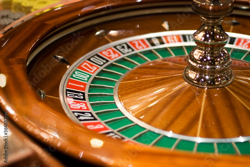 Canvas Print Table with a game of roulette in the casino in Las Vegas