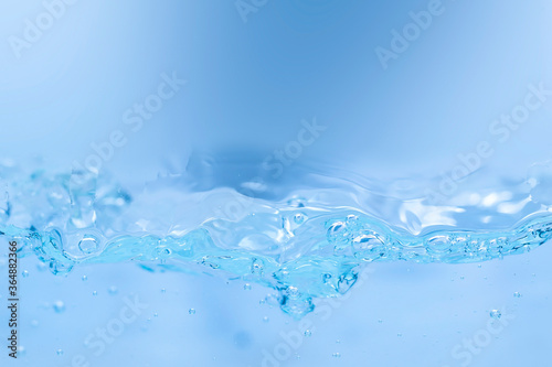 Splashing water bubbles, waves and drops isolated white background.