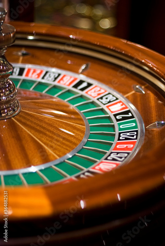 Table with a game of roulette in the casino in Las Vegas