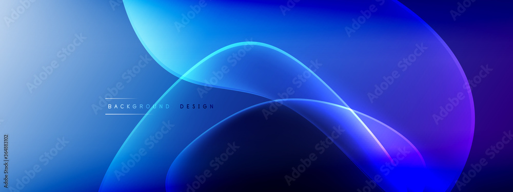 Fototapeta Vector abstract background - liquid bubble shapes on fluid gradient with shadows and light effects. Shiny design template for text