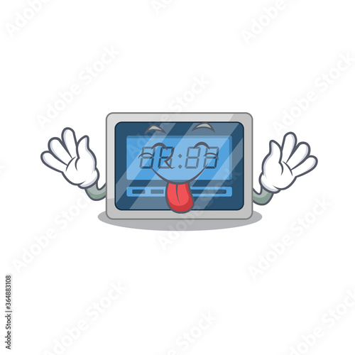 Funny digital timer cartoon design with tongue out face