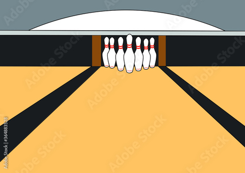 artwork of a colored Alley Bowling indoor game sports