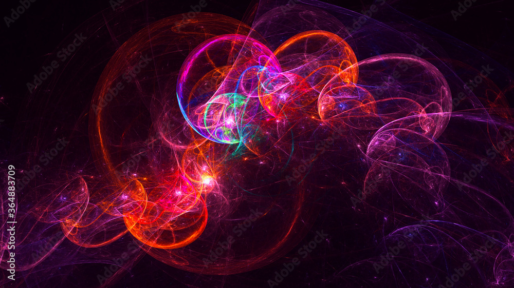 Fototapeta premium 3D rendering abstract multicolor fractal light background