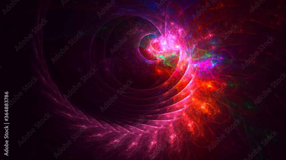 Fototapeta premium 3D rendering abstract multicolor fractal light background