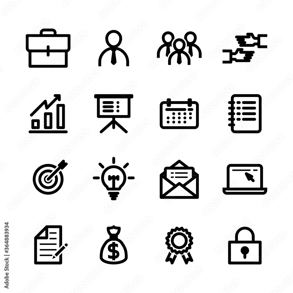 Business icon set. Office icons in line style. Vector. Business icon set. Office icons in line style. Vector.