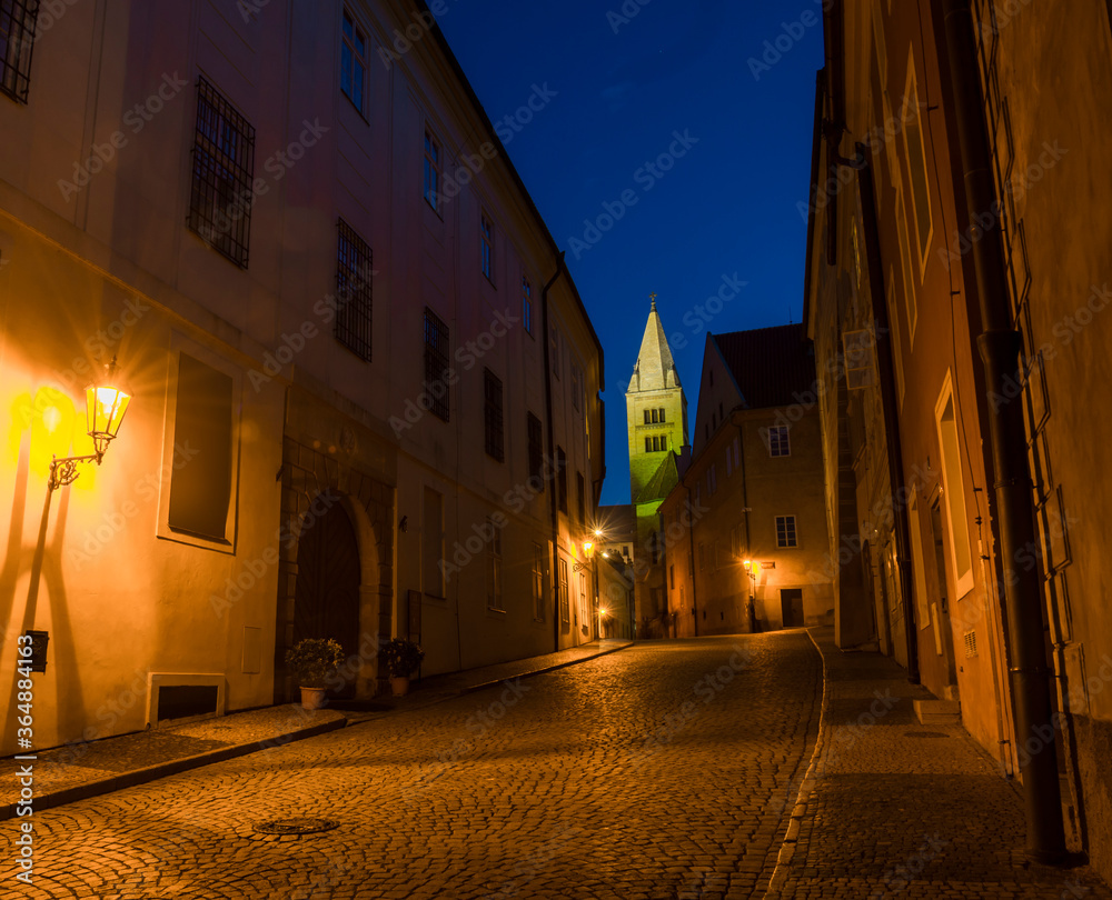 Streets of Prague in the evening