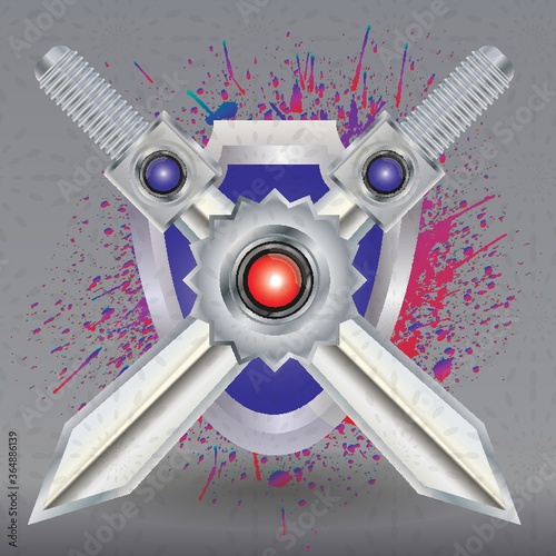 crossed swords with shield