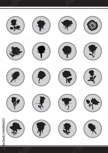 set of rose icons