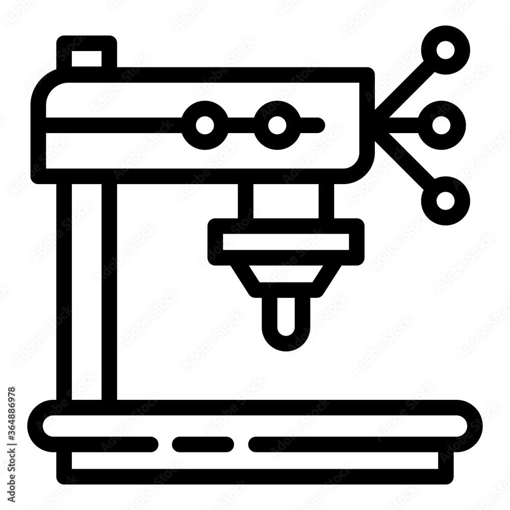 Factory drilling machine icon. Outline factory drilling machine vector icon for web design isolated on white background Factory drilling machine icon. Outline factory drilling machine vector icon for web design isolated on white background