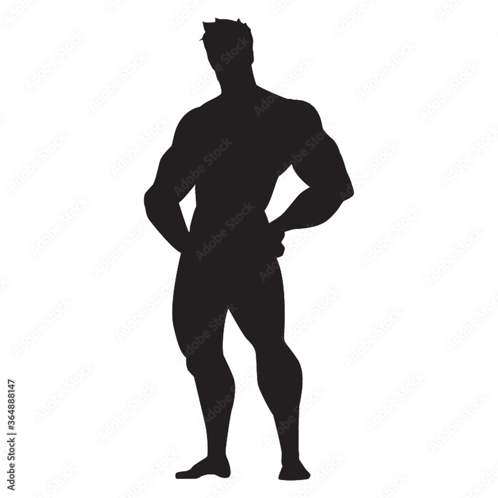 silhouette of body builder silhouette of body builder
