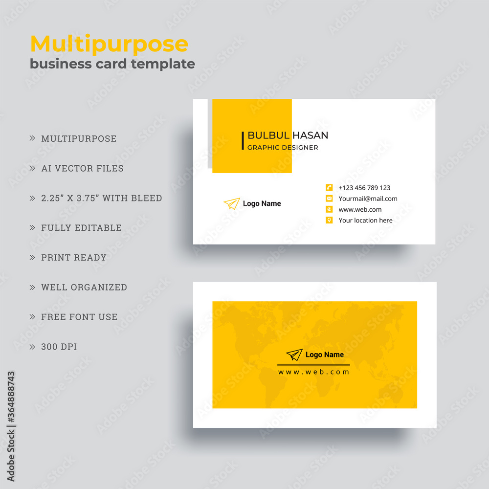 multipurpose corporate business card design