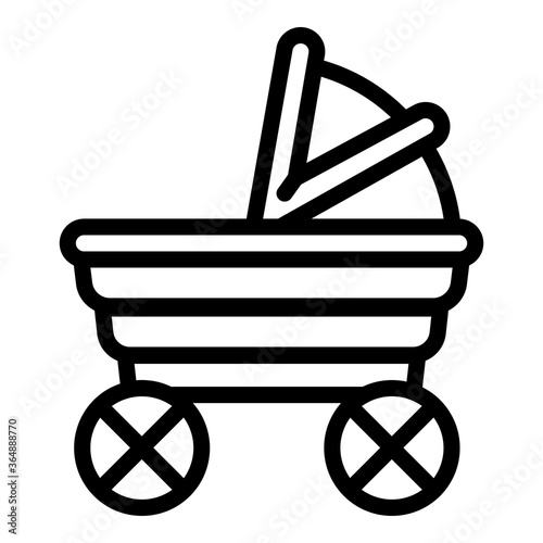 Baby buggy icon. Outline baby buggy vector icon for web design isolated on white background