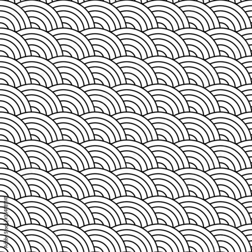 Beautiful seamless pattern design for decorating, wallpaper, fabric, backdrop and etc. waves pattern in black and white.