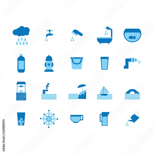 water related icons set