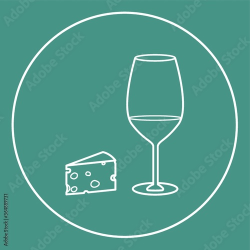 cheese with glass of wine icon
