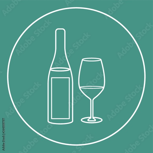 bottle of wine with glass icon