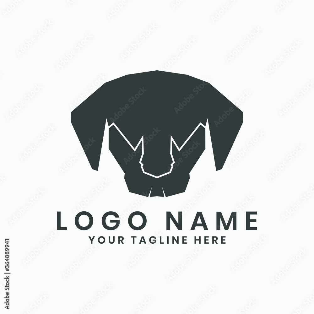 Illustration logo design of the dog's head