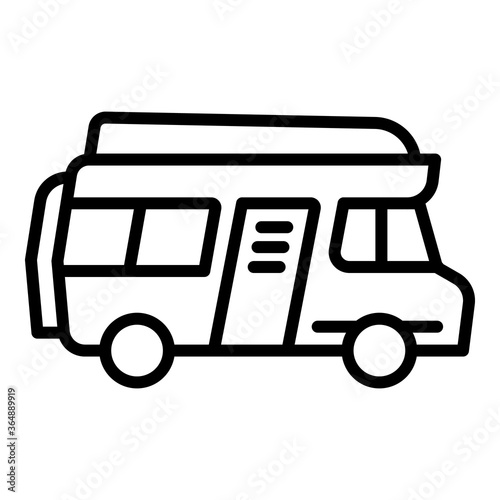 Motorhome icon. Outline motorhome vector icon for web design isolated on white background