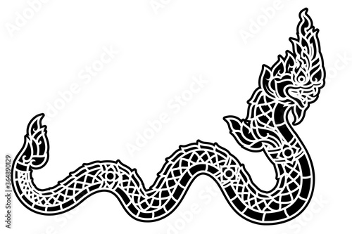Serpent or Naga legendary animal of Thailand