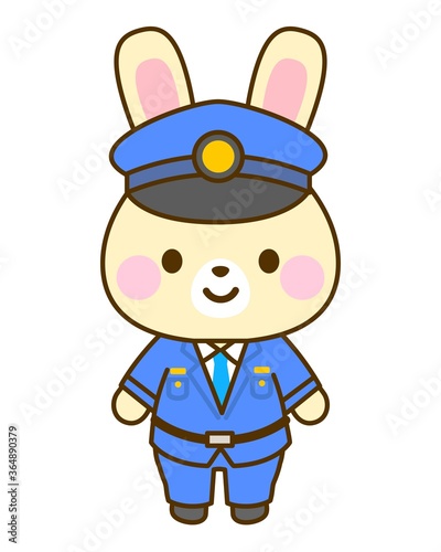 子供向け　お巡りさんイラスト　笑顔